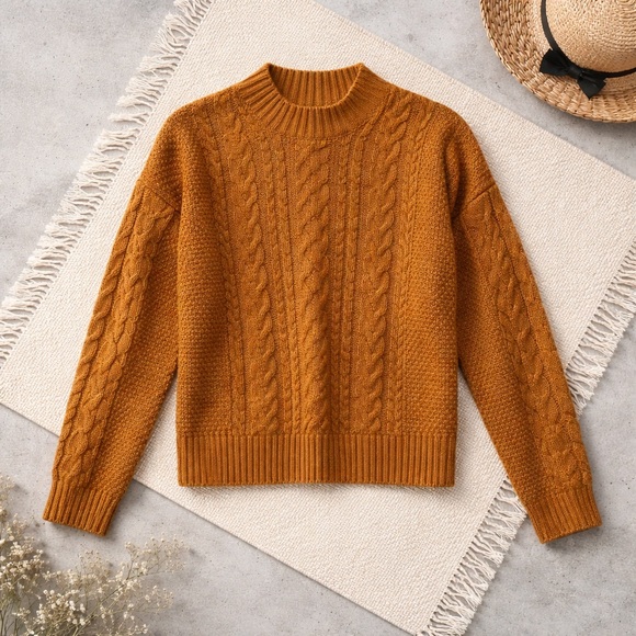 525 America Sweaters - NWT 525 American Burnt Orange Crew Neck Sweater Size Small